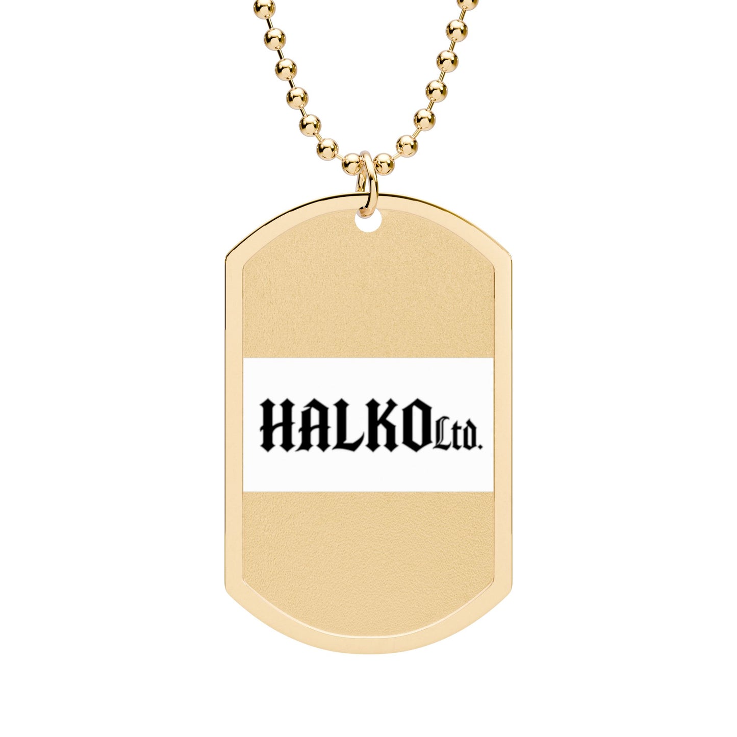 HALKO Co. Engraved Dog Tag Necklace — Personalized Military-Style ID Pendant