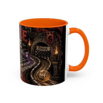 Marble Race Accent Coffee Mug — Vintage Board Game Racing Design (11/15oz)