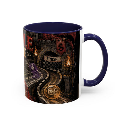 Marble Race Accent Coffee Mug — Vintage Board Game Racing Design (11/15oz)