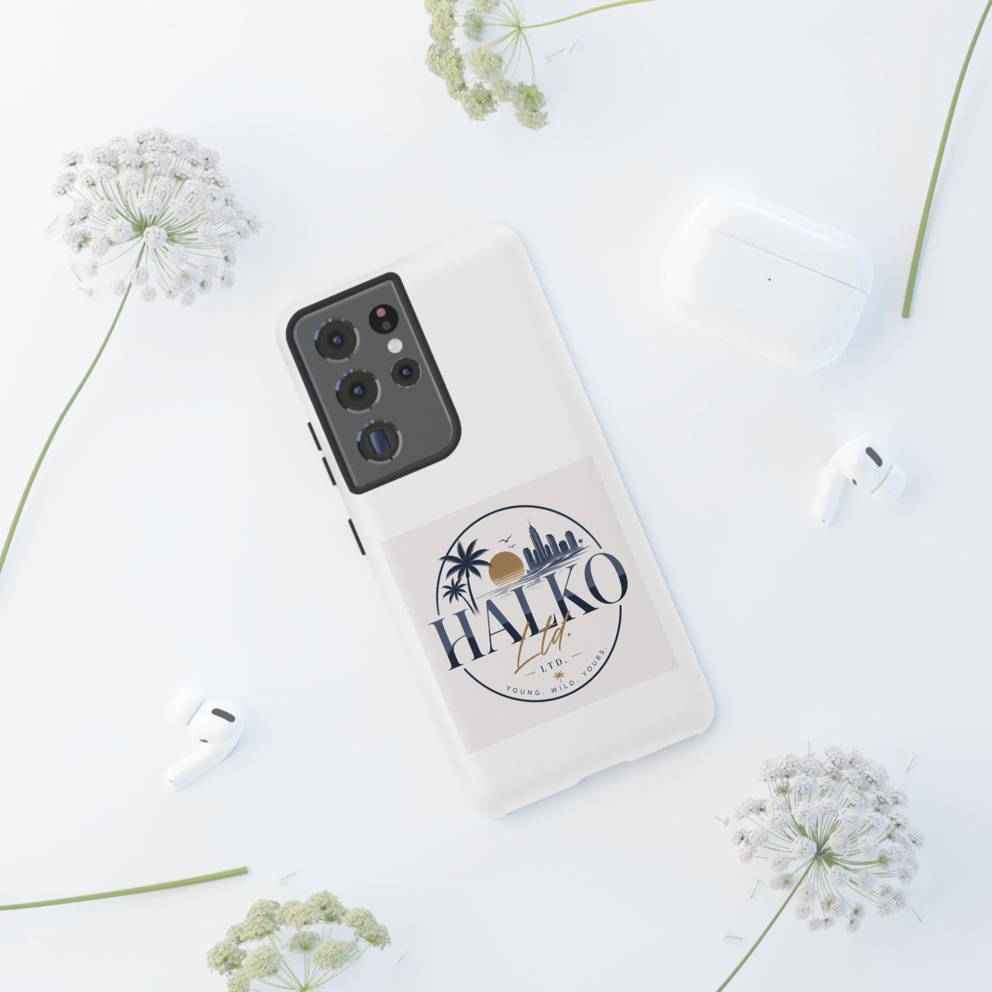 Halko Beach Skyline Phone Case — Sunset Palm Tropical Protective Cover