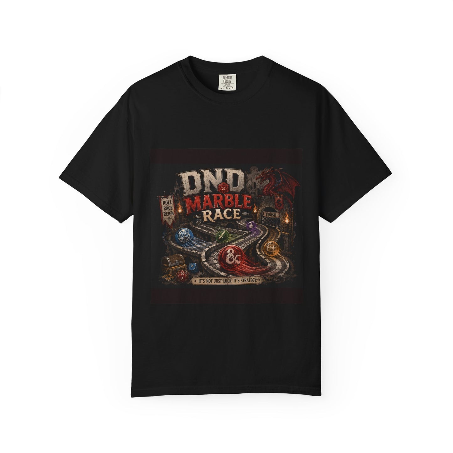 D&D Marble Race T-Shirt — RPG Dice & Adventure Gaming Tee