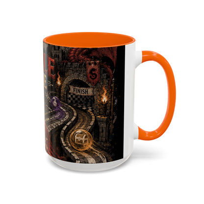 Marble Race Accent Coffee Mug — Vintage Board Game Racing Design (11/15oz)