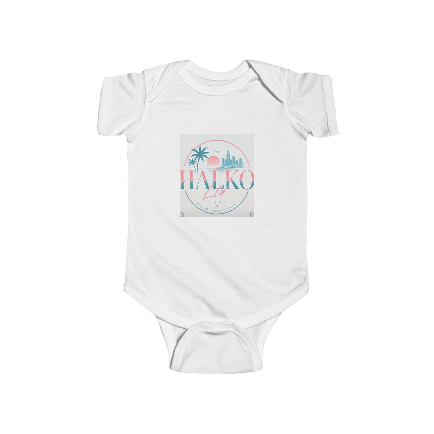 Tropical Malibu Infant Bodysuit — 'Malibu' Palm Sunset Baby Onesie