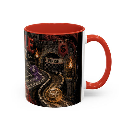 Marble Race Accent Coffee Mug — Vintage Board Game Racing Design (11/15oz)
