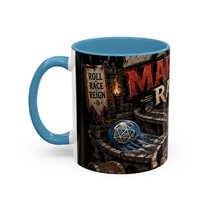 Marble Race Accent Coffee Mug — Vintage Board Game Racing Design (11/15oz)