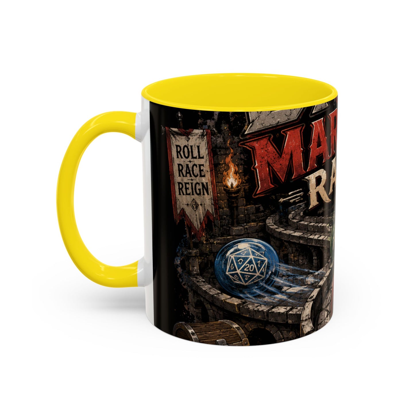 Marble Race Accent Coffee Mug — Vintage Board Game Racing Design (11/15oz)