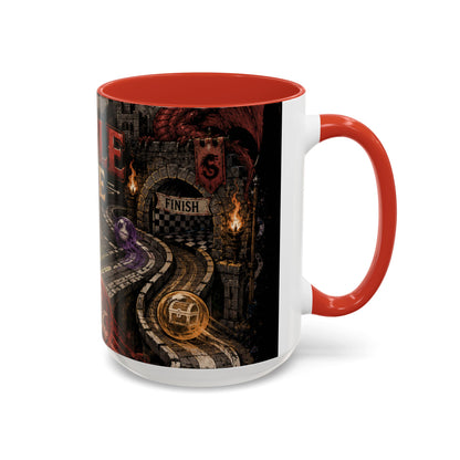 Marble Race Accent Coffee Mug — Vintage Board Game Racing Design (11/15oz)