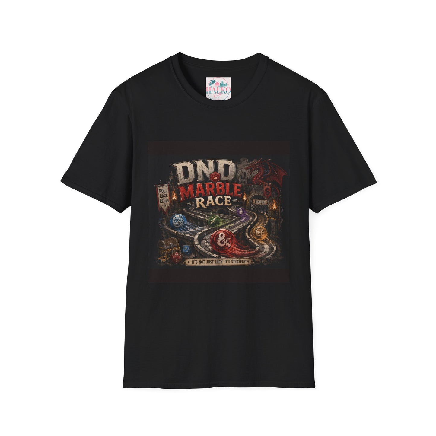 D&D Marble Race T-Shirt — Fantasy Tabletop Gaming Tee