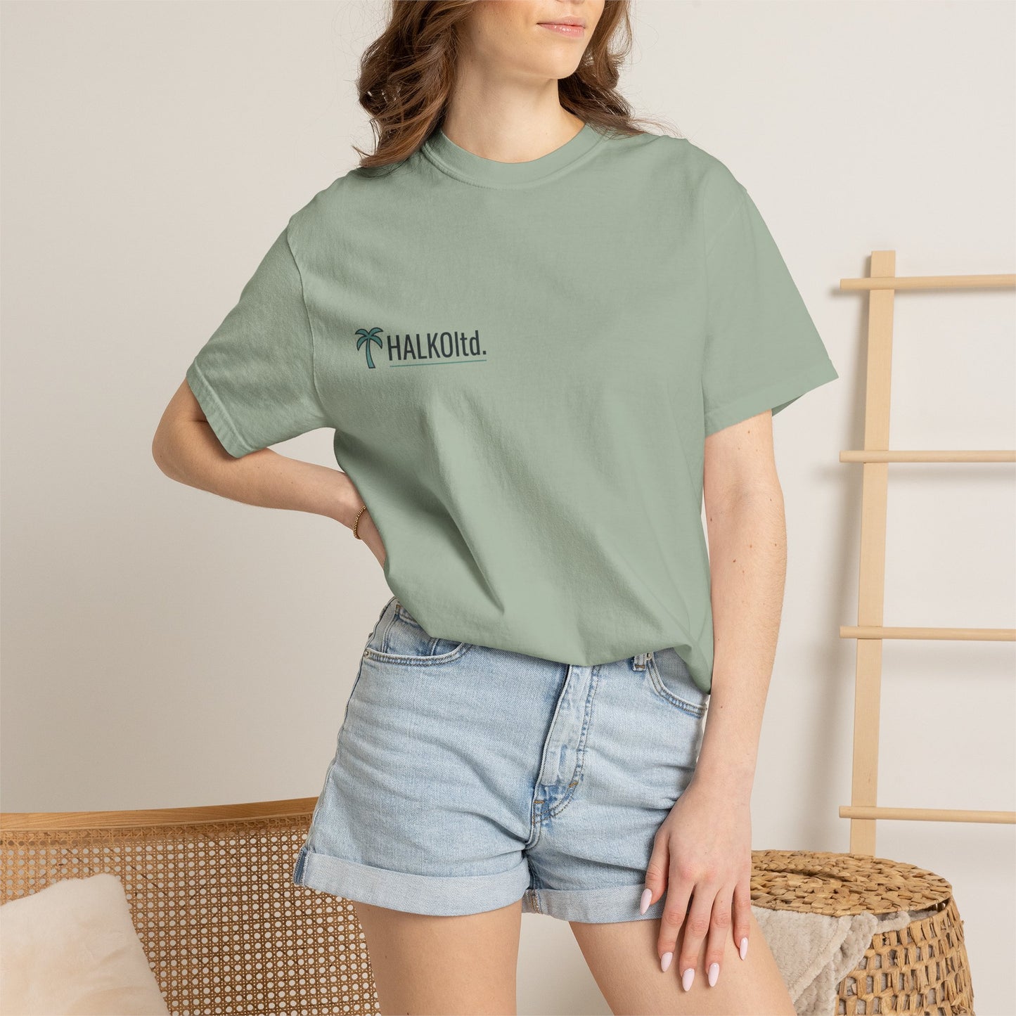 Halko Beach Logo T-Shirt — Sunset Palm Graphic Tee