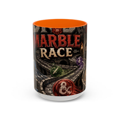 Marble Race Accent Coffee Mug — Vintage Board Game Racing Design (11/15oz)