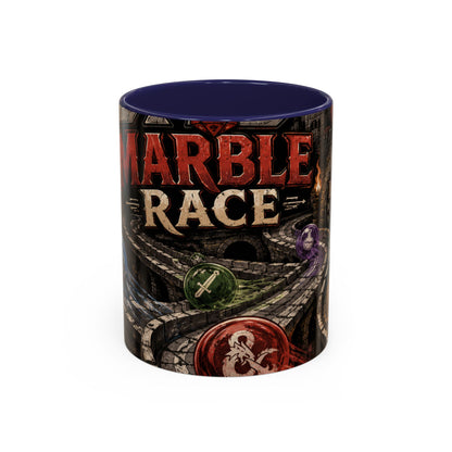 Marble Race Accent Coffee Mug — Vintage Board Game Racing Design (11/15oz)