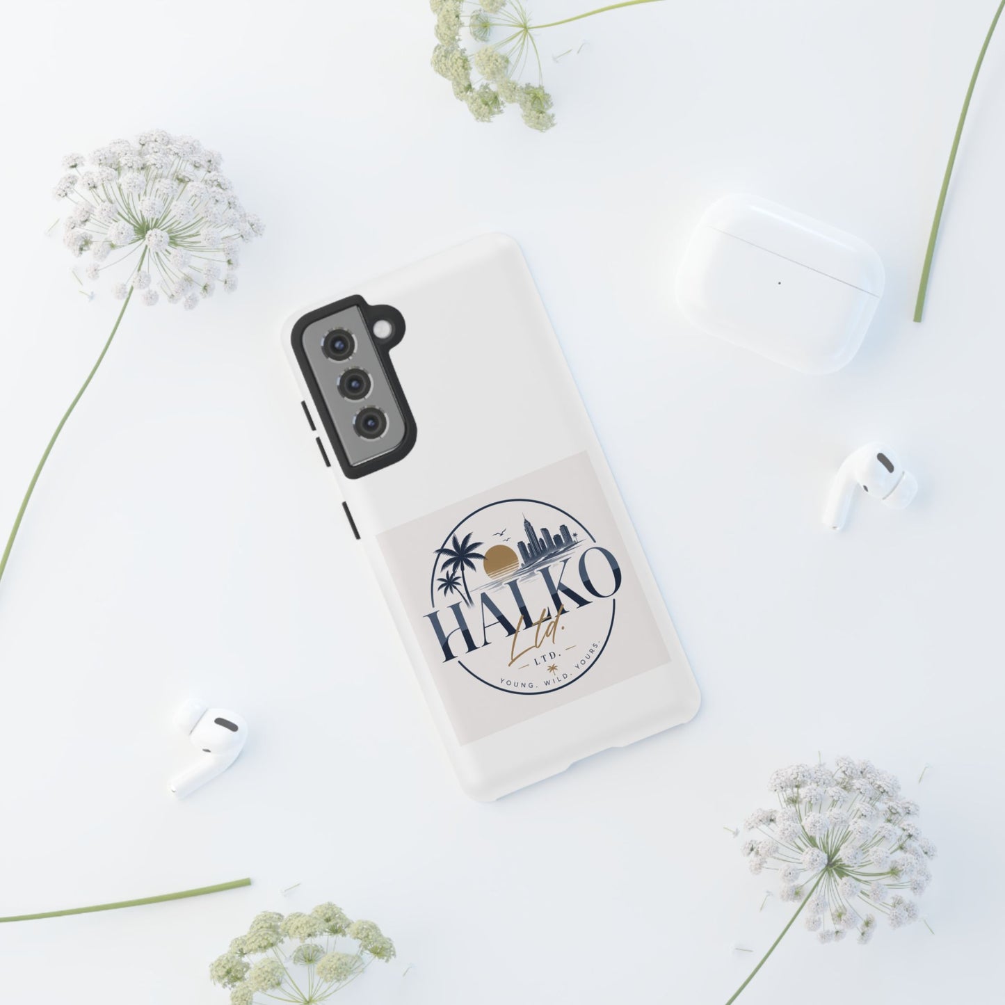 Halko Beach Skyline Phone Case — Sunset Palm Tropical Protective Cover