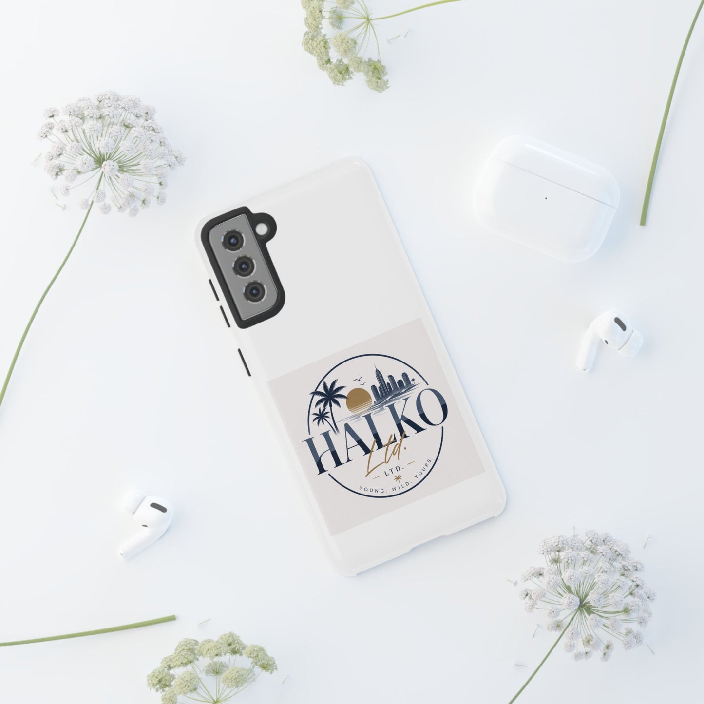 Halko Beach Skyline Phone Case — Sunset Palm Tropical Protective Cover