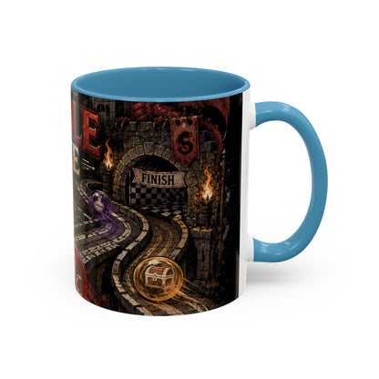 Marble Race Accent Coffee Mug — Vintage Board Game Racing Design (11/15oz)