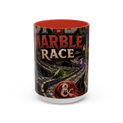 Marble Race Accent Coffee Mug — Vintage Board Game Racing Design (11/15oz)