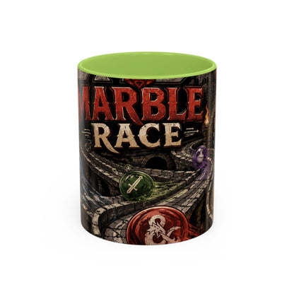 Marble Race Accent Coffee Mug — Vintage Board Game Racing Design (11/15oz)