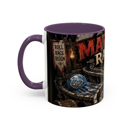 Marble Race Accent Coffee Mug — Vintage Board Game Racing Design (11/15oz)