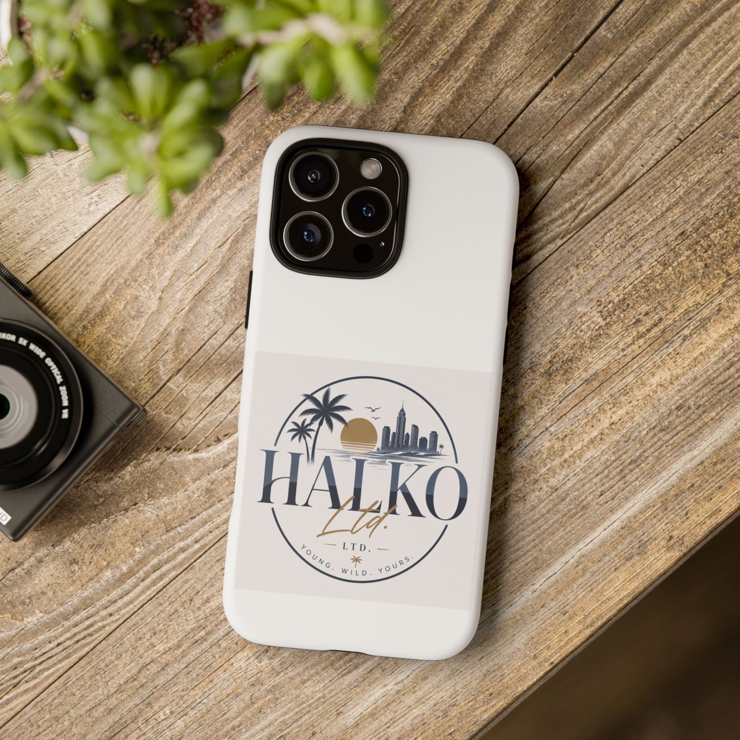 Halko Beach Skyline Phone Case — Sunset Palm Tropical Protective Cover
