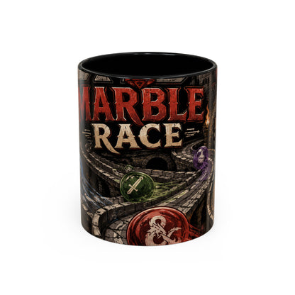 Marble Race Accent Coffee Mug — Vintage Board Game Racing Design (11/15oz)