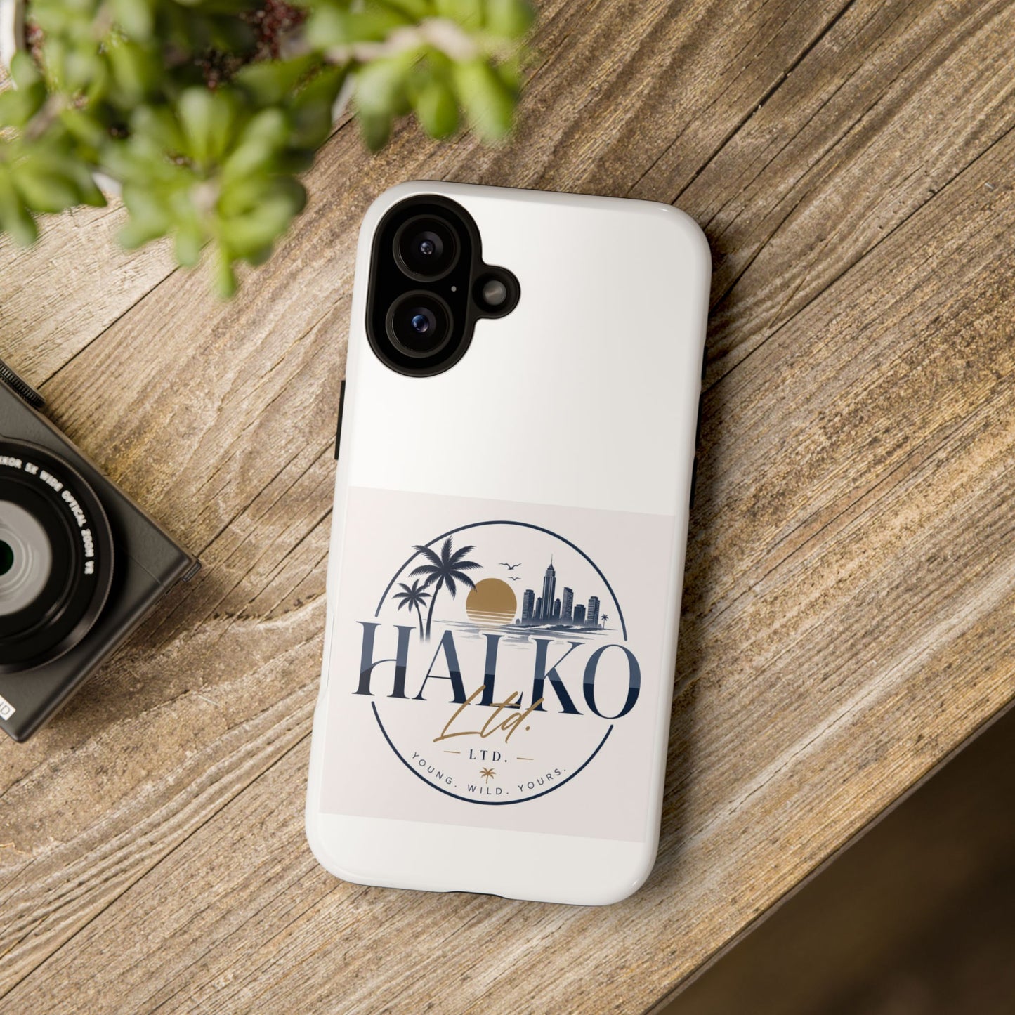 Halko Beach Skyline Phone Case — Sunset Palm Tropical Protective Cover