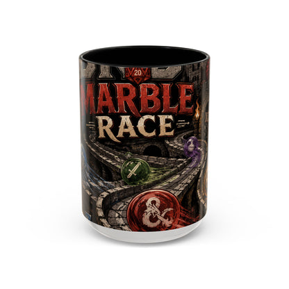 Marble Race Accent Coffee Mug — Vintage Board Game Racing Design (11/15oz)