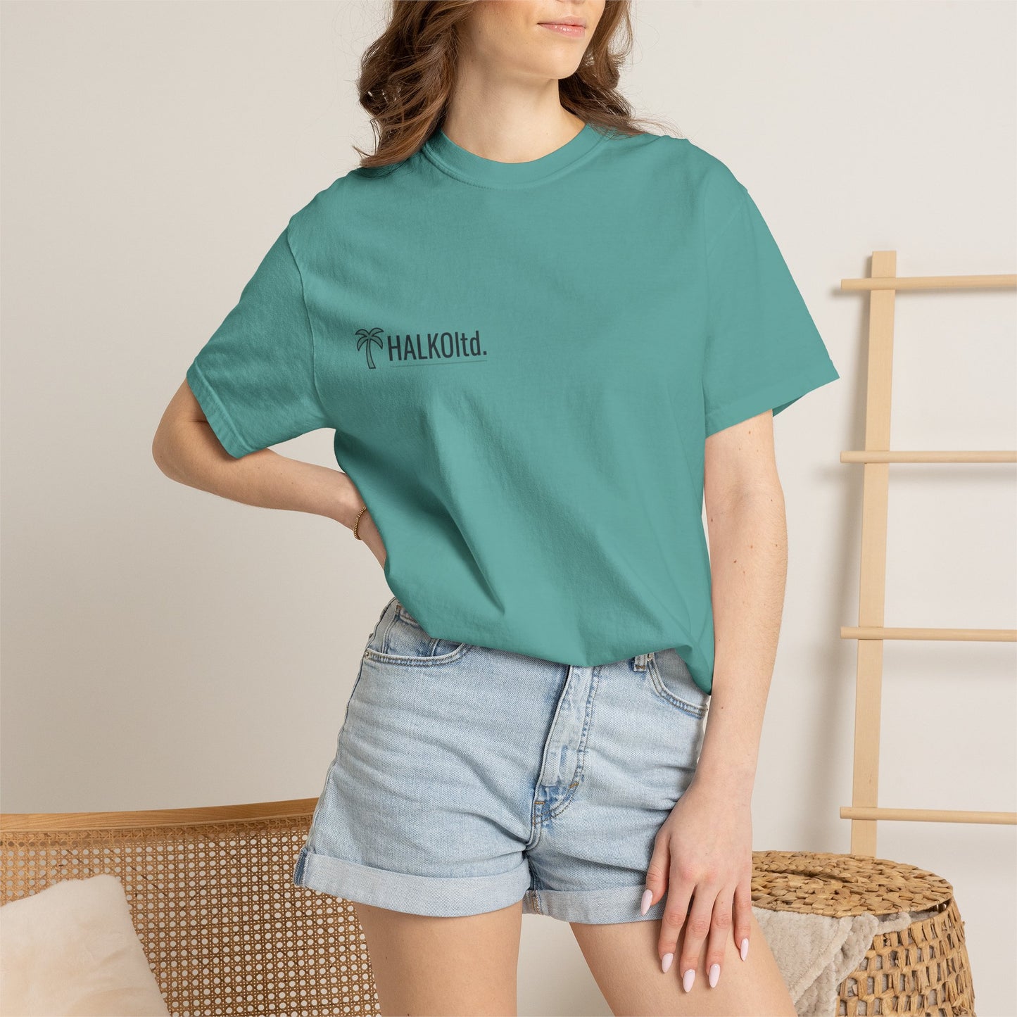 Halko Beach Logo T-Shirt — Sunset Palm Graphic Tee