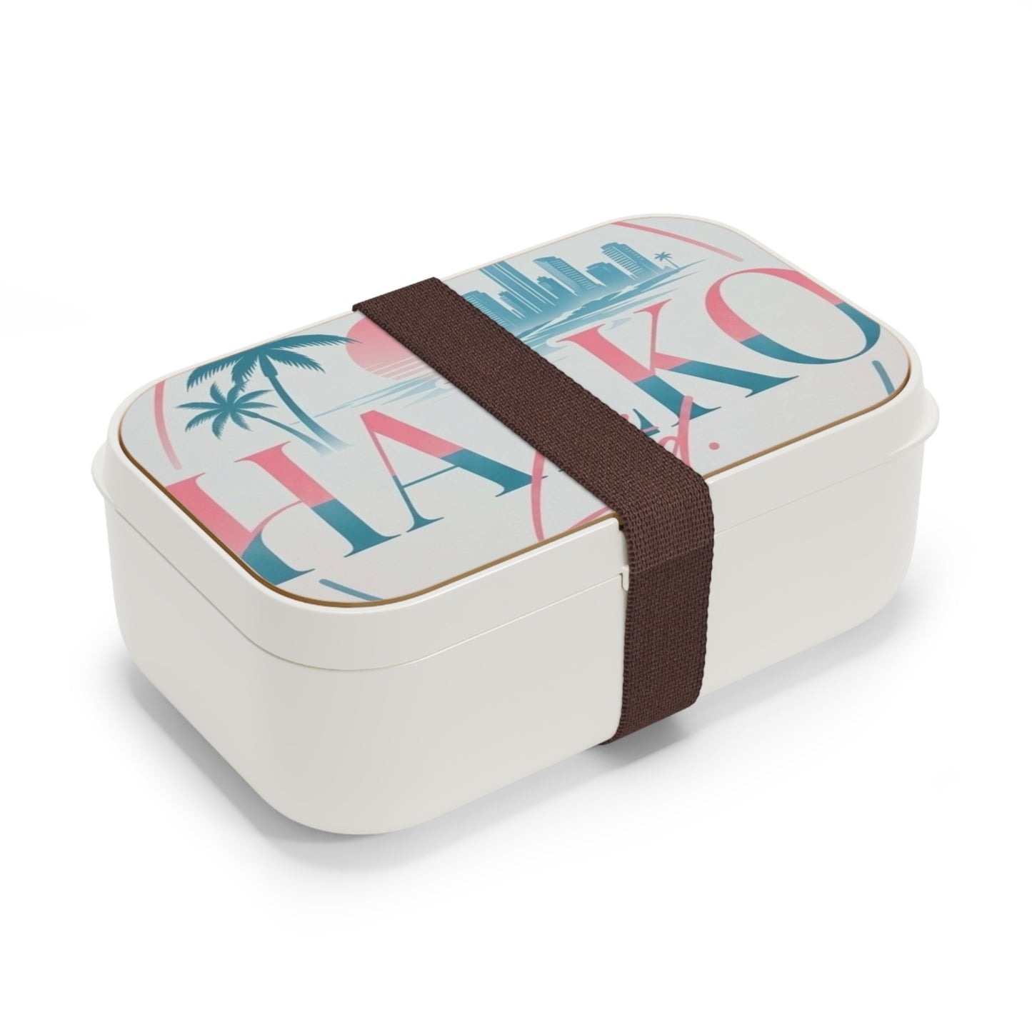 Bento Lunch Box — Retro Coastal Skyline Design