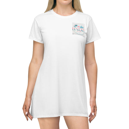 T‑Shirt Dress — "TANKO" Beach Palm Pocket Graphic Summer Dress