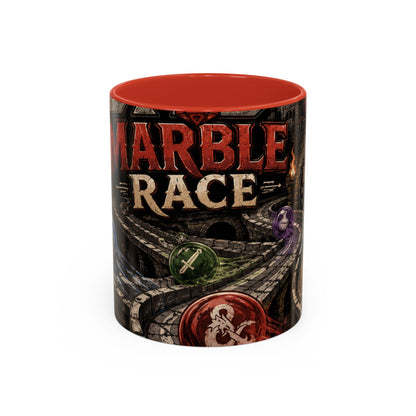 Marble Race Accent Coffee Mug — Vintage Board Game Racing Design (11/15oz)