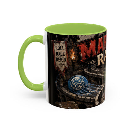 Marble Race Accent Coffee Mug — Vintage Board Game Racing Design (11/15oz)
