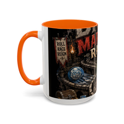Marble Race Accent Coffee Mug — Vintage Board Game Racing Design (11/15oz)