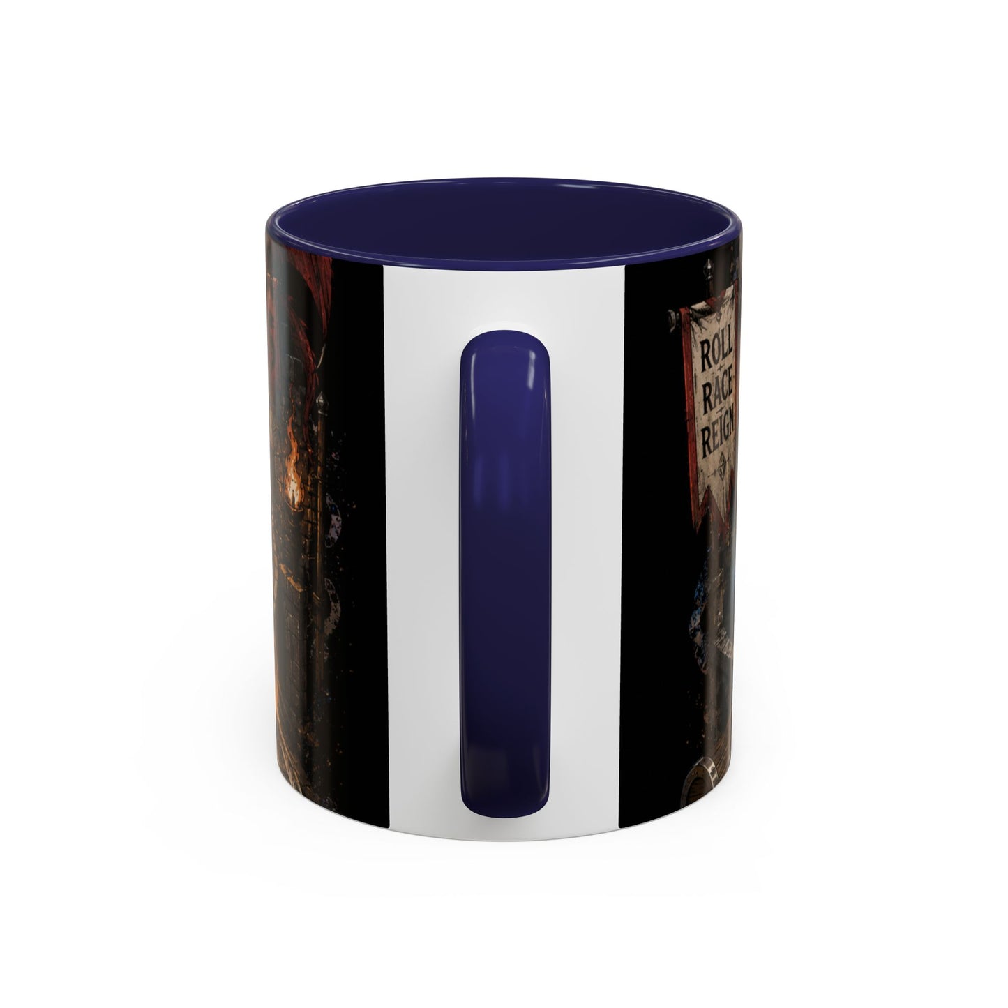 Marble Race Accent Coffee Mug — Vintage Board Game Racing Design (11/15oz)