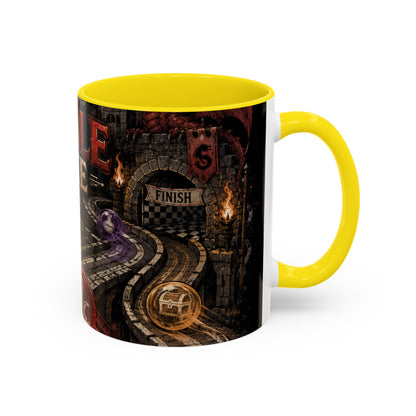 Marble Race Accent Coffee Mug — Vintage Board Game Racing Design (11/15oz)
