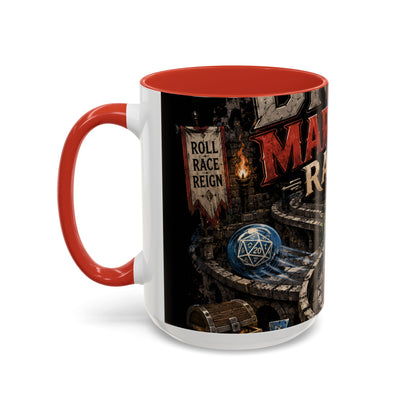 Marble Race Accent Coffee Mug — Vintage Board Game Racing Design (11/15oz)