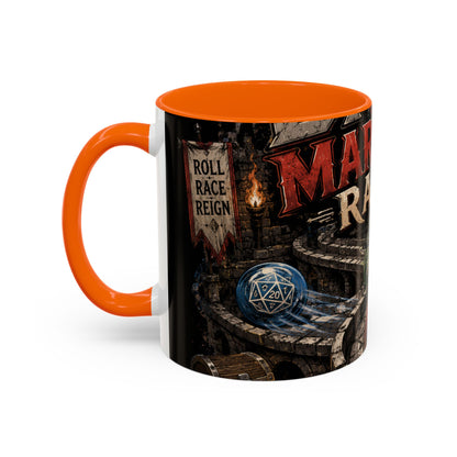 Marble Race Accent Coffee Mug — Vintage Board Game Racing Design (11/15oz)