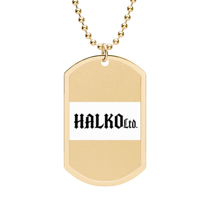 HALKO Co. Engraved Dog Tag Necklace — Personalized Military-Style ID Pendant
