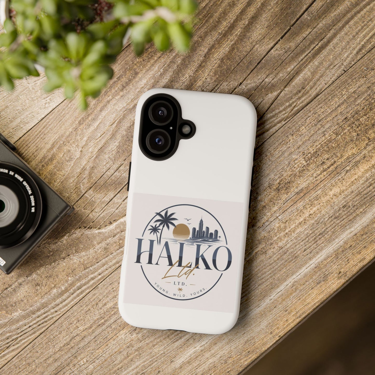 Halko Beach Skyline Phone Case — Sunset Palm Tropical Protective Cover