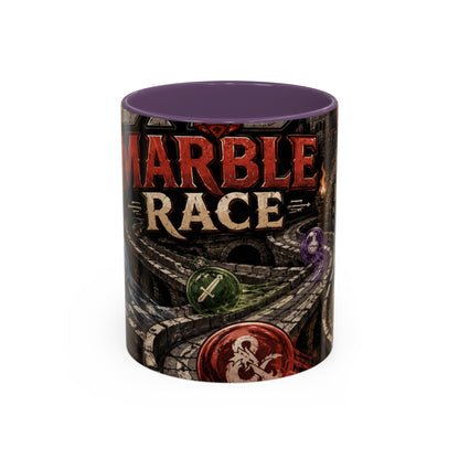 Marble Race Accent Coffee Mug — Vintage Board Game Racing Design (11/15oz)
