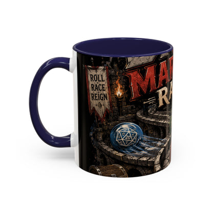 Marble Race Accent Coffee Mug — Vintage Board Game Racing Design (11/15oz)