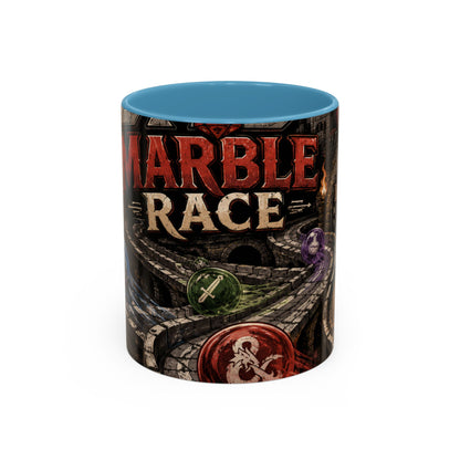 Marble Race Accent Coffee Mug — Vintage Board Game Racing Design (11/15oz)