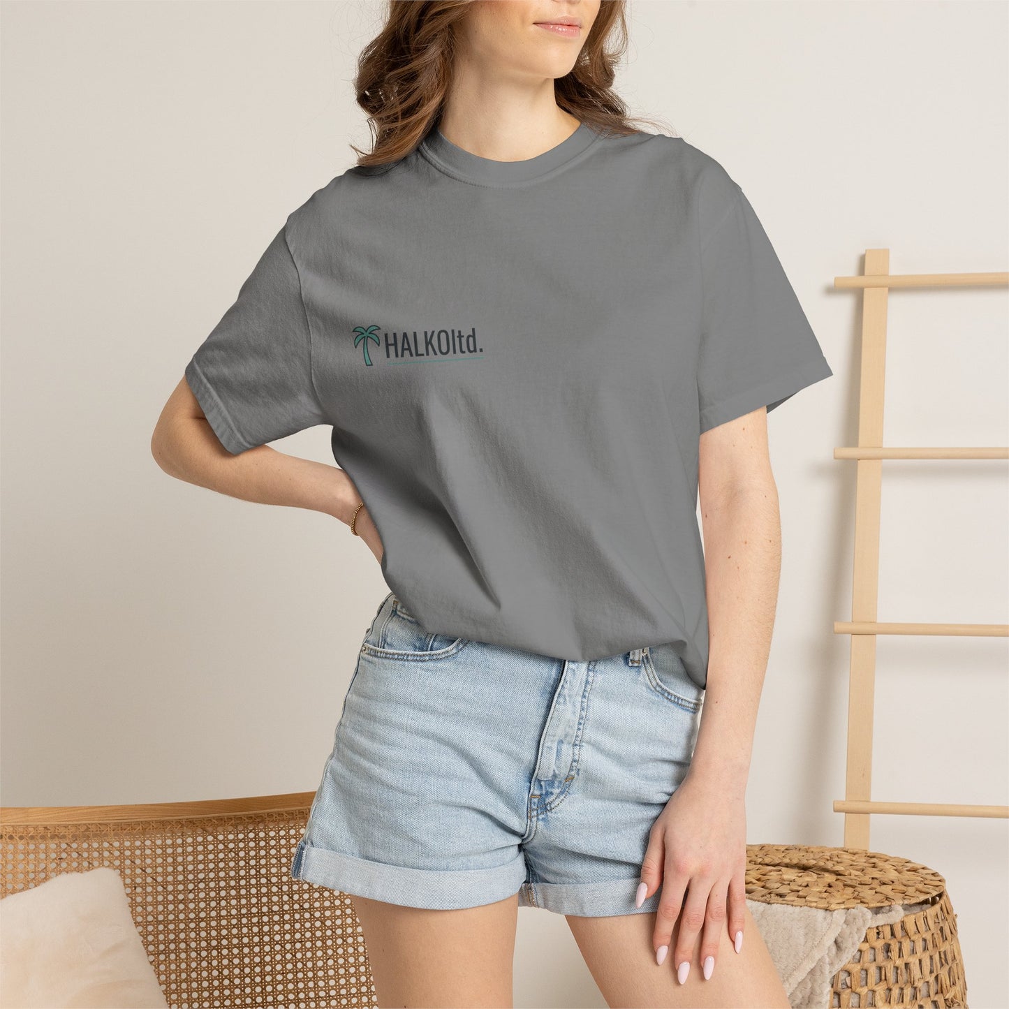 Halko Beach Logo T-Shirt — Sunset Palm Graphic Tee